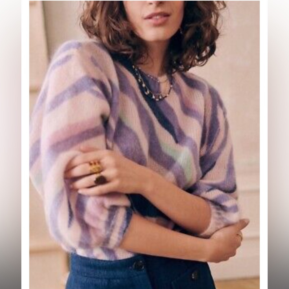 La Maille Sezane Paris Chessy Jumper Sweater Zebra Pastel